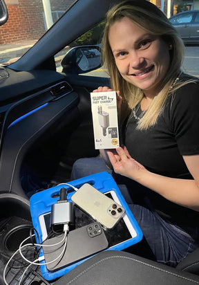 120W Multi-Port Car Charger With Retractable Cables