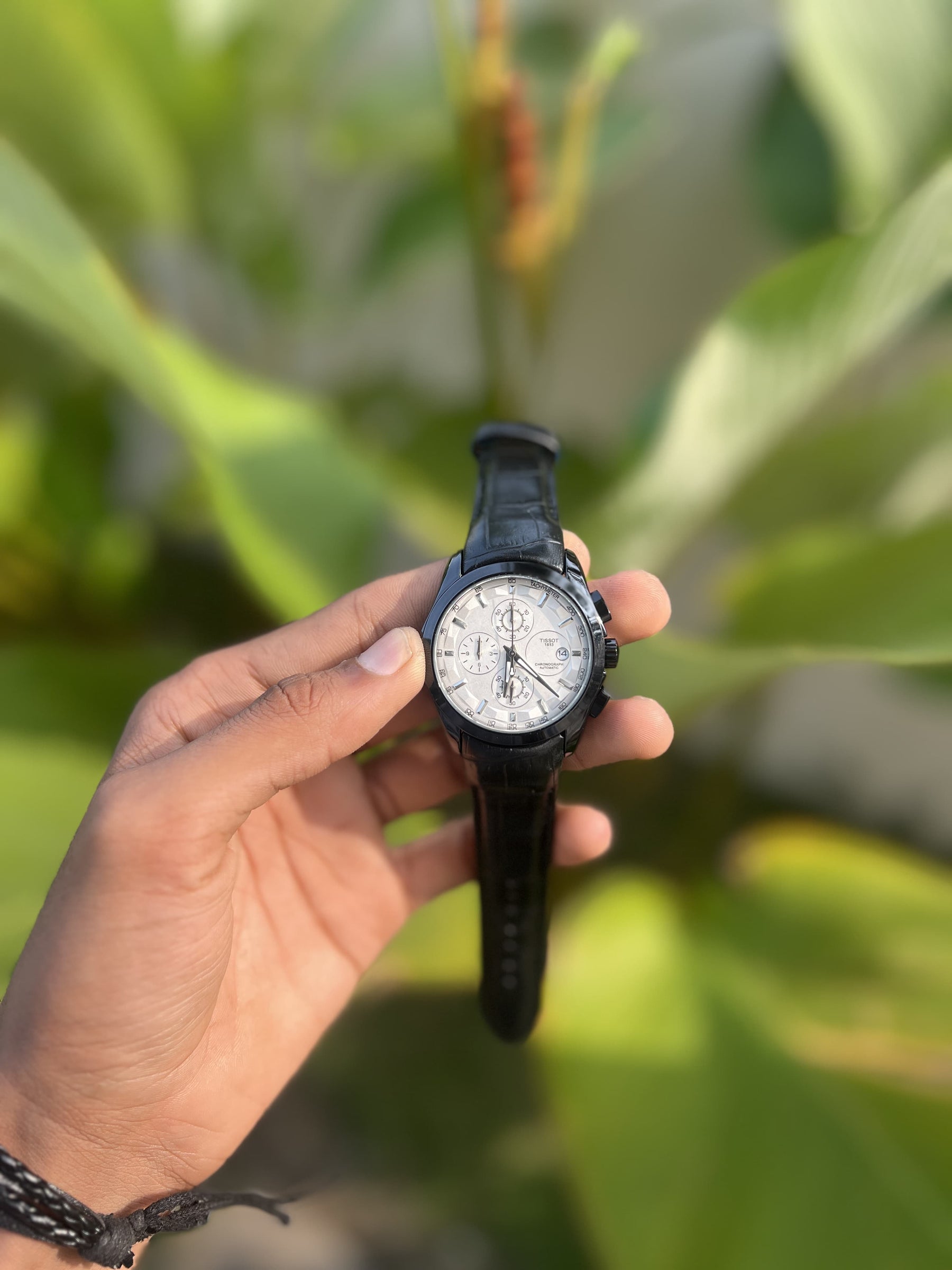 LEATHER STRAP CHRONO WORKING WATCH
