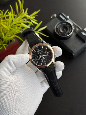 LEATHER STRAP CHRONO WORKING WATCH