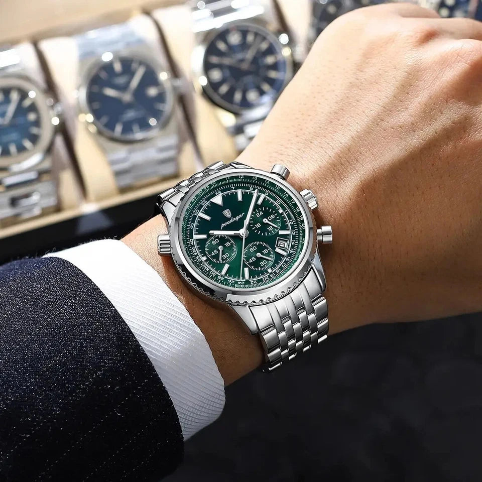 Luxury Military Men Watch Waterproof Luminous Date Chronograph Stainless Steel