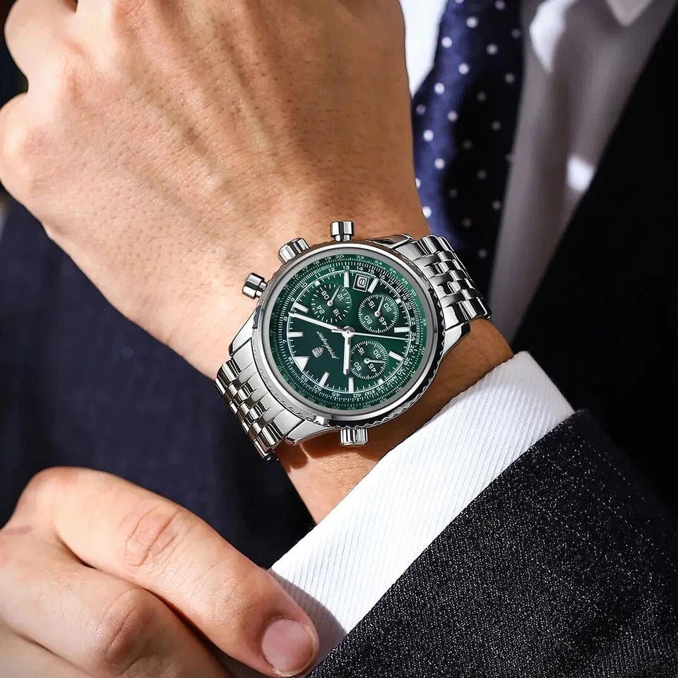 Luxury Military Men Watch Waterproof Luminous Date Chronograph Stainless Steel